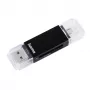 Hama Basic USB 2.0 OTG -kortinlukija, SD/microSD, musta