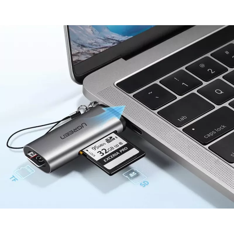 Ugreen 50704 kortinlukija USB 3.2 Gen 1 (3.1 Gen 1) Type-C harmaa