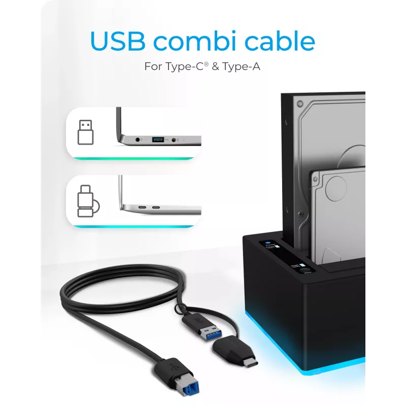 ICY BOX IB-127CL-U3 USB 3.2 Gen 1 (3.1 Gen 1) Type-B musta