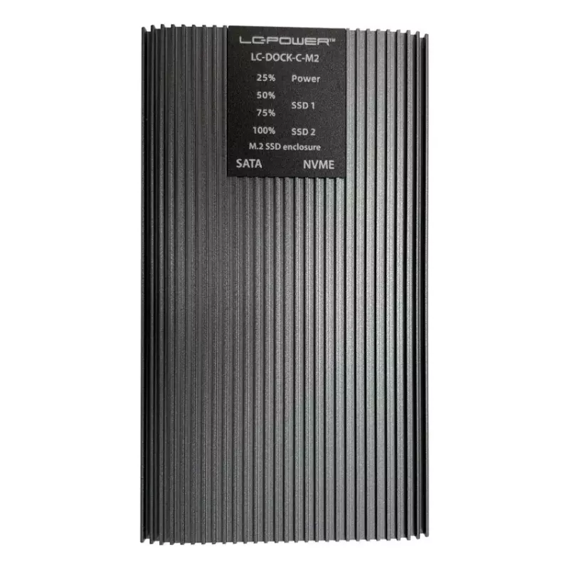 LC-Power LC-DOCK-C-M2 USB 3.2 -telakointiasema M.2 NVMe- ja SATA-SSD-levyille