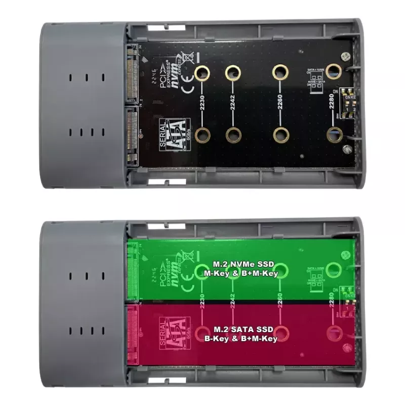 LC-Power LC-DOCK-C-M2 USB 3.2 -telakointiasema M.2 NVMe- ja SATA-SSD-levyille
