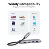 UGREEN 70336 (CM219) USB-C – 4x USB 3.0 -keskitin, 5 Gbps, OTG, USB-C-virtaliitäntä, 15 cm kaapeli, harmaa