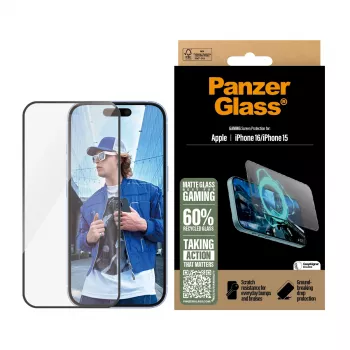 PanzerGlass ® Gaming-näytönsuojus iPhone 16 | 15 | Ultra-Wide Fit