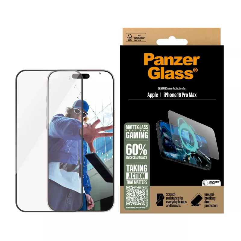 PanzerGlass ® Gaming-näytönsuojus iPhone 16 Pro Max | Ultra-Wide Fit