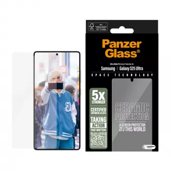 PanzerGlass ® Ceramic-näytönsuojus Samsung Galaxy S25 Ultra | Ultra-Wide Fit EasyAlignerilla