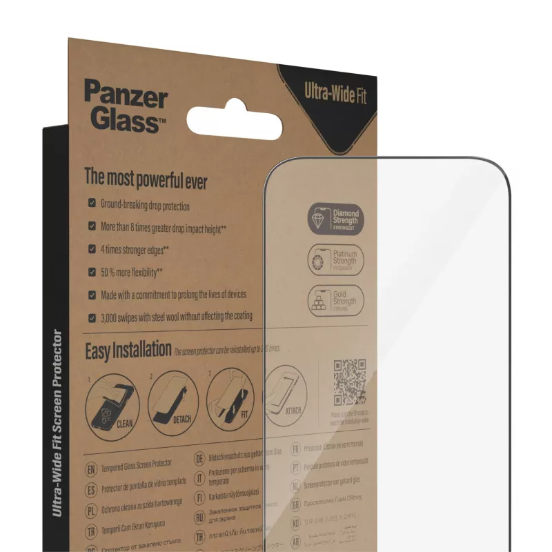 PanzerGlass näytönsuojus Apple iPhone 14 Pro Ultra-Wide Fit naarmuuntumaton iskunkestävä