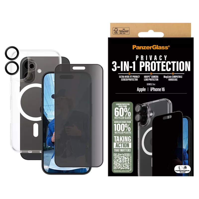 PanzerGlass 3-in-1 Privacy-suojapaketti iPhone '24 6.1