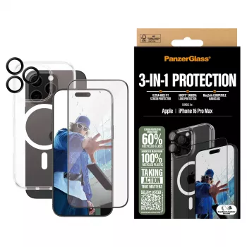 PanzerGlass ® 3-in-1-suojapaketti iPhone 16 Pro Max