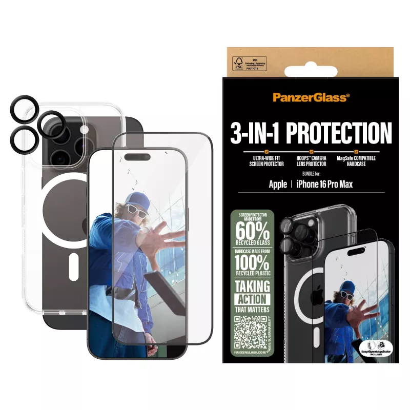 PanzerGlass ® 3-in-1-suojapaketti iPhone 16 Pro Max