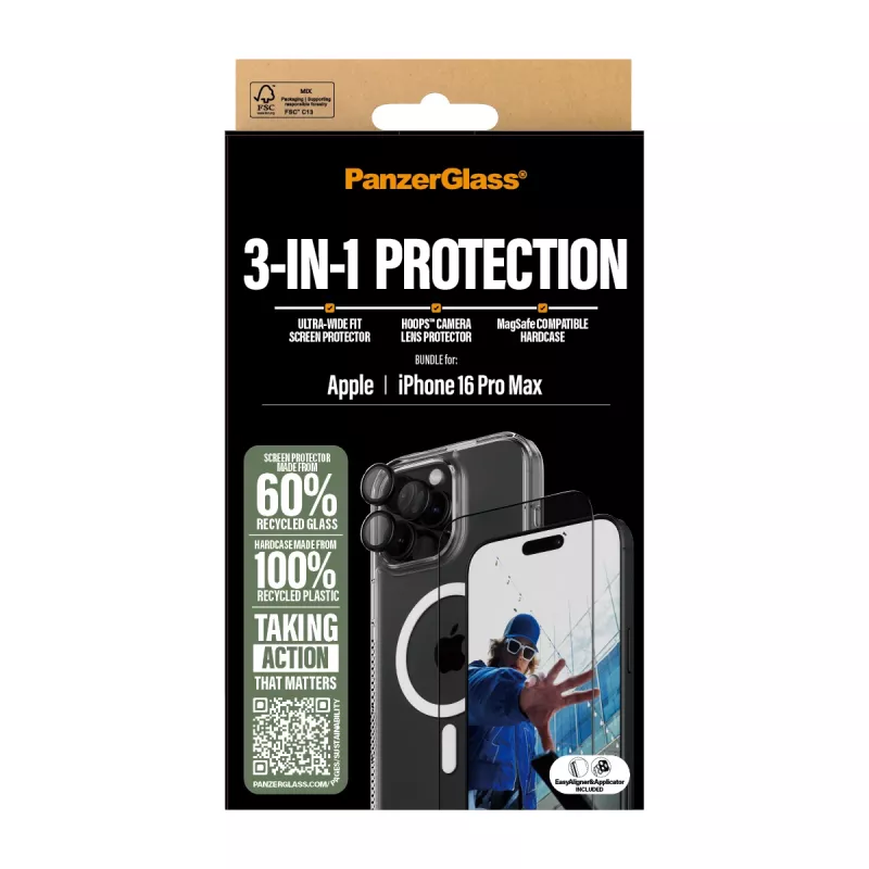 PanzerGlass ® 3-in-1-suojapaketti iPhone 16 Pro Max