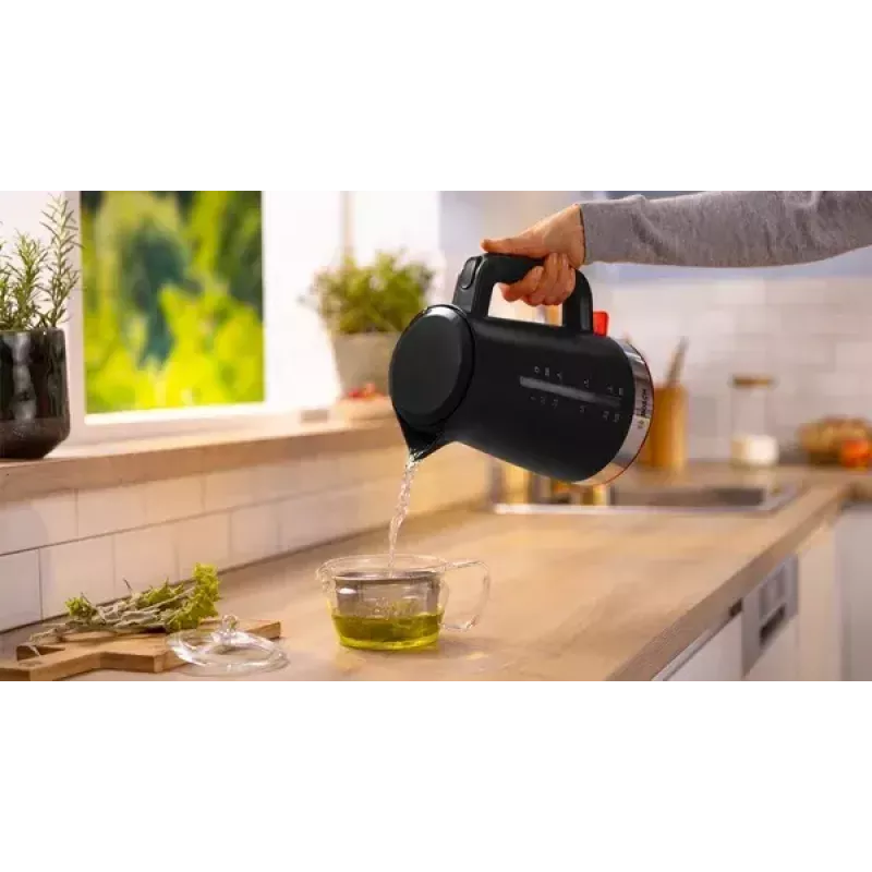 Vedenkeitin Bosch TWK4M223 1,7 l, 2400 W, musta, johdoton, piilotettu lämpövastus