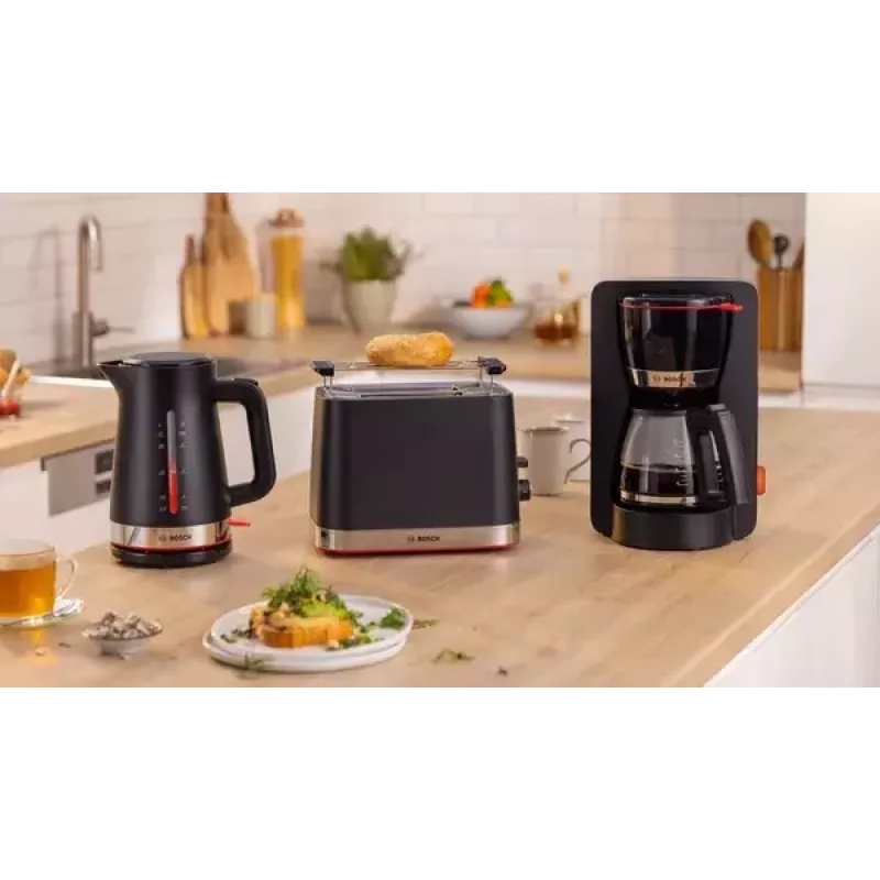 Vedenkeitin Bosch TWK4M223 1,7 l, 2400 W, musta, johdoton, piilotettu lämpövastus