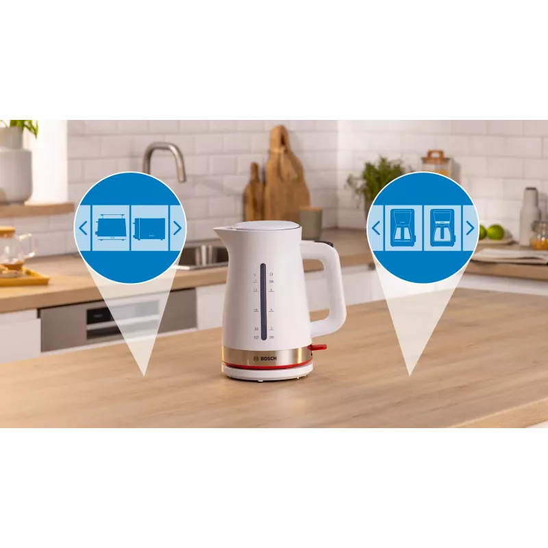 Bosch TWK4M221 sähköinen vedenkeitin 1,7 L 2400 W valkoinen