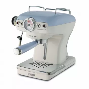 Ariete 1389 Vintage espressokeitin - espressokeitin kahvijauheelle tai ESE-padeille, pastellinsininen