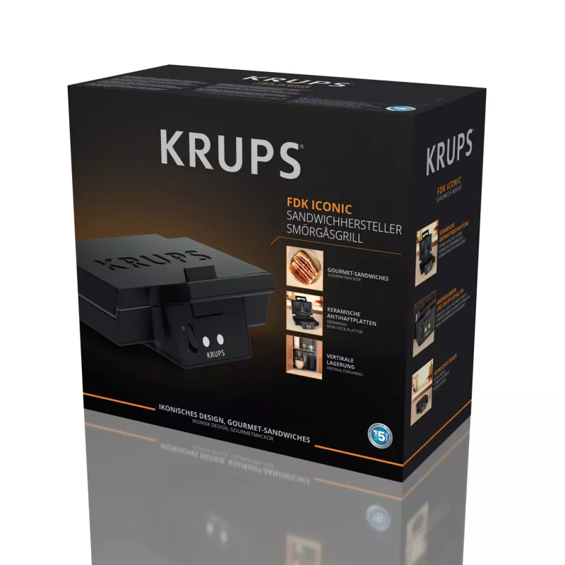 Krups FDK Iconic FDK462 voileipägrilli 850 W musta