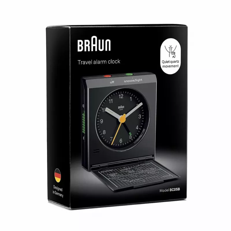 Herätyskello BRAUN BC 05 B kvartsi taitettava musta — kompakti matkaherätyskello
