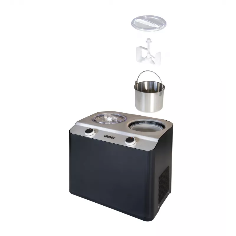 Unold Doppio kompressorijäätelökone 2,4 l 250 W musta, satiiniteräs