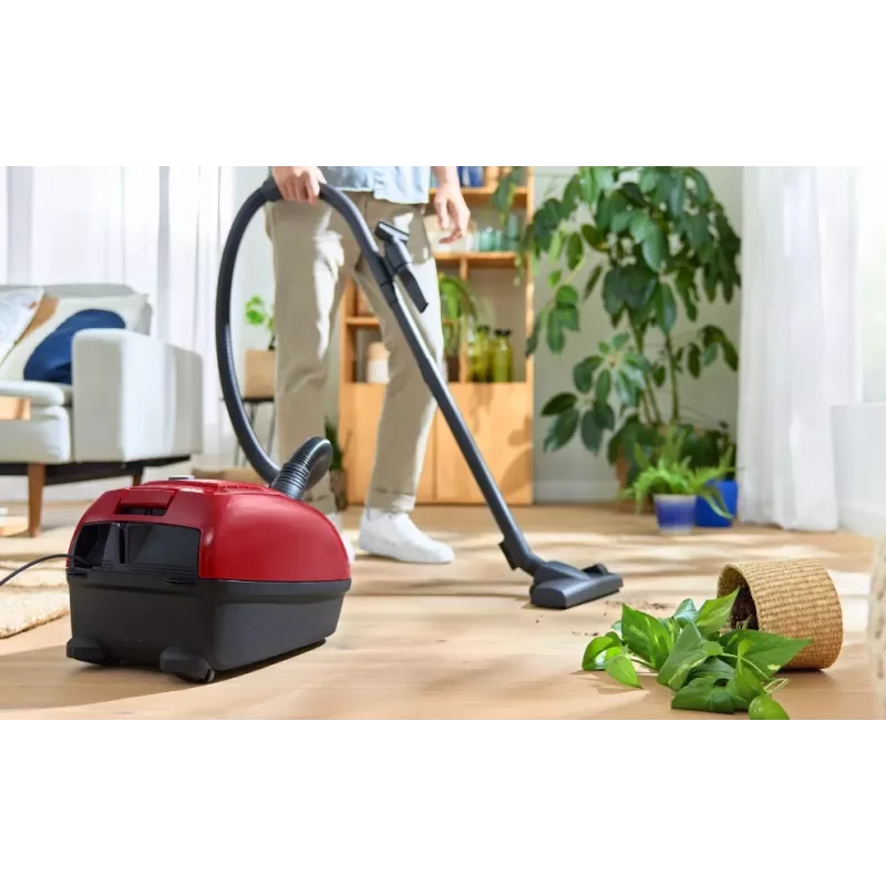Lattiapölynimuri Bosch Serie 4 BGD38RD1H, 600 W, 4 l pölypussi, kuivapuhdistus, punainen