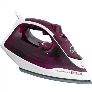 Tefal Express Steam FV2835E0 höyrysilitysrauta kuiva- ja höyrysilitysrauta Cerilium-silityspohja 2400 W violetti, valkoinen