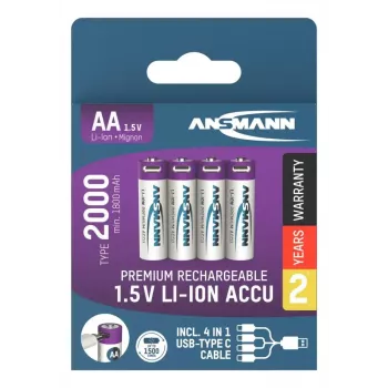Ansmann 1312-0036 AA ladattava litiumioni-paristo