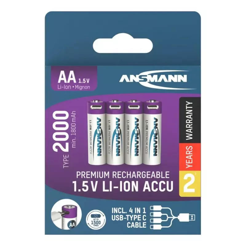 Ansmann 1312-0036 AA ladattava litiumioni-paristo