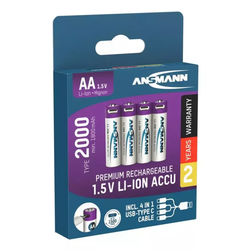 Ansmann 1312-0036 AA ladattava litiumioni-paristo