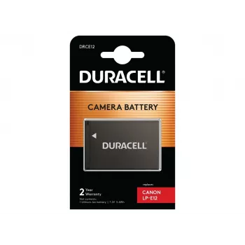 Duracell kameran akku - korvaa Canon LP-E12 akku, 750 mAh, 7,2 V, litiumioni (Li-Ion)