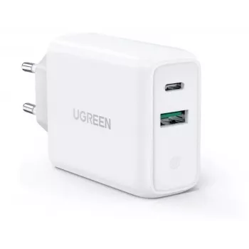 Ugreen 60468 laturi mobiililaitteille tabletti, puhelin, Universal valkoinen AC pikalataus sisäkäyttöön