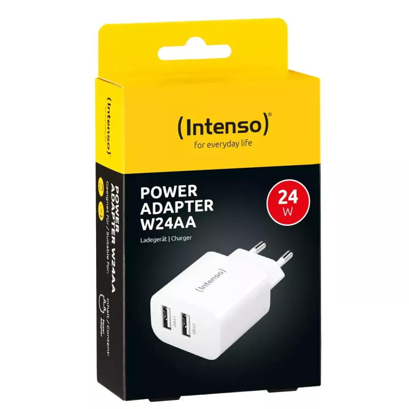 Sisälaturi Intenso POWER ADAPTER 2XUSB-A/7802412 Universal valkoinen AC
