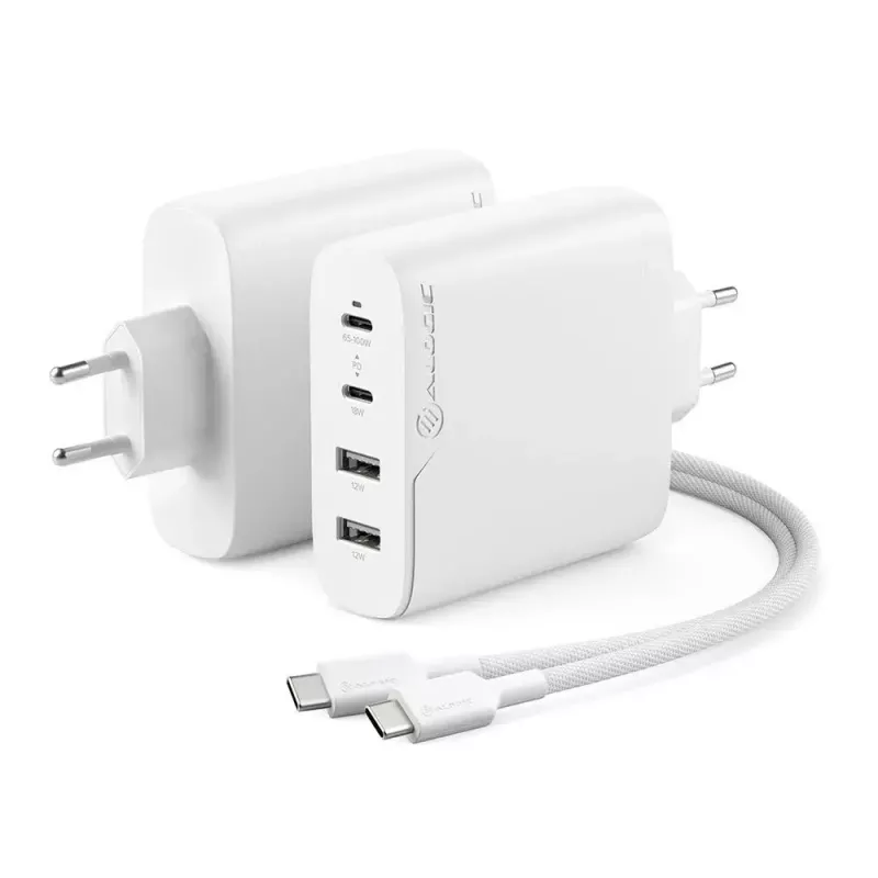 Laturi ALOGIC 4X100 Universal valkoinen USB sisäkäyttöön