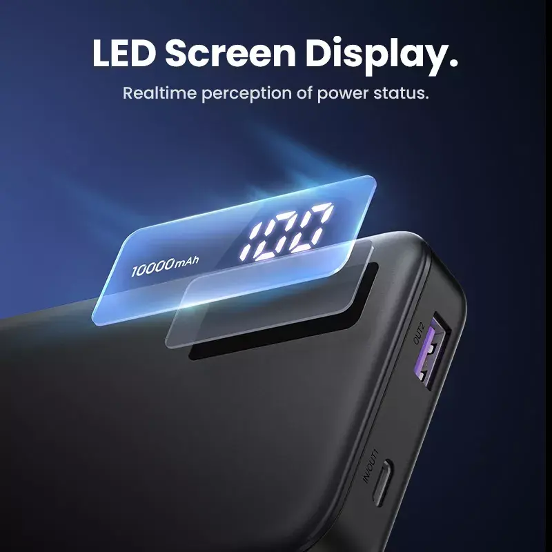 Ugreen 25742 varavirtalähde litiumioni (Li-Ion) 10000 mAh musta