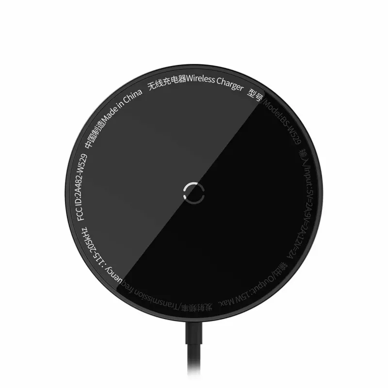 Laturi Baseus CCJJ040001 langaton sisäkäyttöön USB musta älypuhelimille