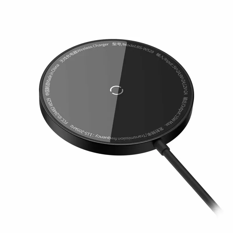 Laturi Baseus CCJJ040001 langaton sisäkäyttöön USB musta älypuhelimille