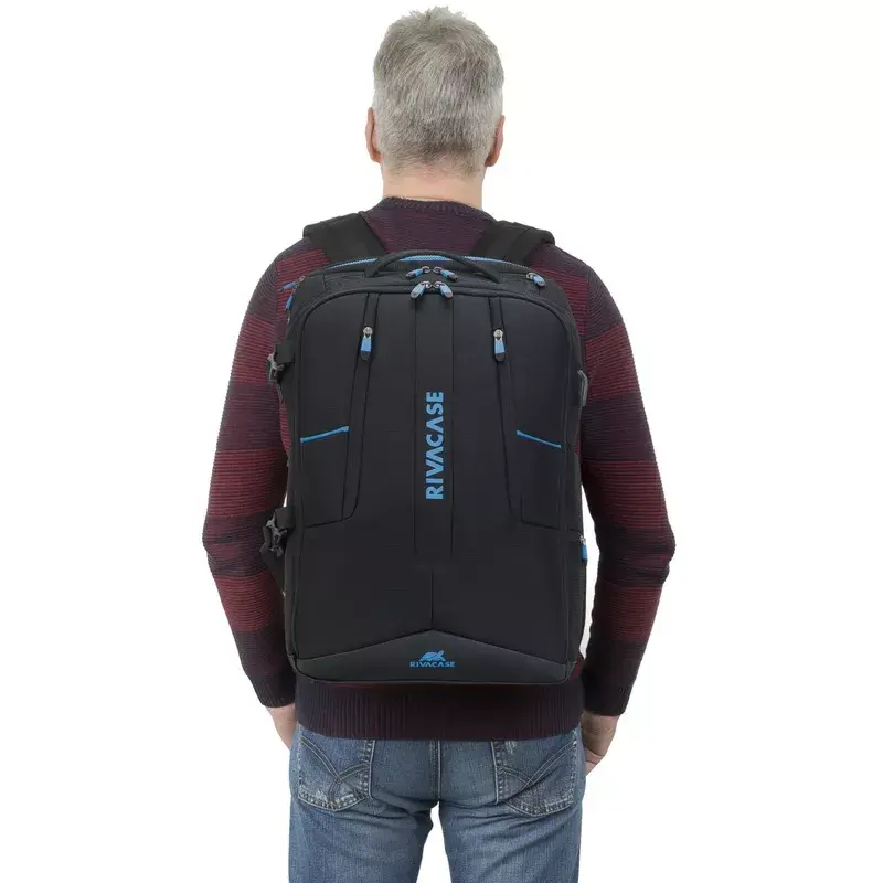 Rivacase 7860 reppulaukku kannettaville 43,9 cm (17,3 tuumaa) asti, polyesteri, musta/sininen