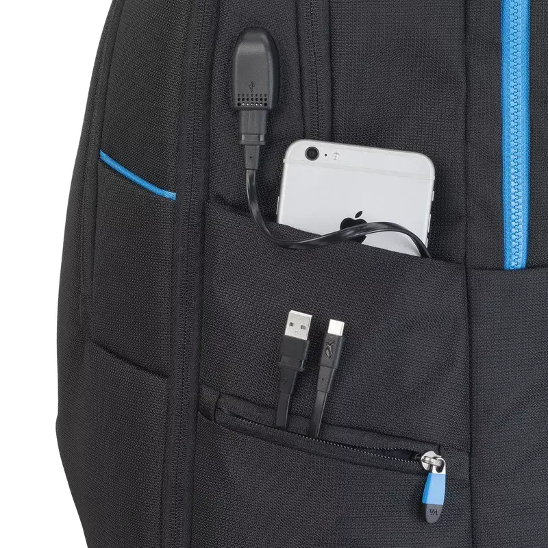 Rivacase 7860 reppulaukku kannettaville 43,9 cm (17,3 tuumaa) asti, polyesteri, musta/sininen
