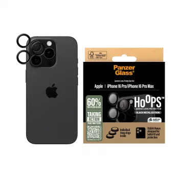 PanzerGlass ® Hoops® kameran linssinsuoja musta iPhone 16 Pro | 16 Pro Max