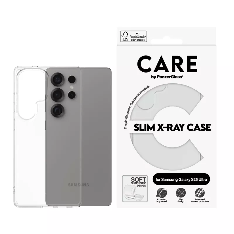 Kuori PanzerGlass Samsung Galaxy S25 Ultra läpinäkyvä X-Ray Soft