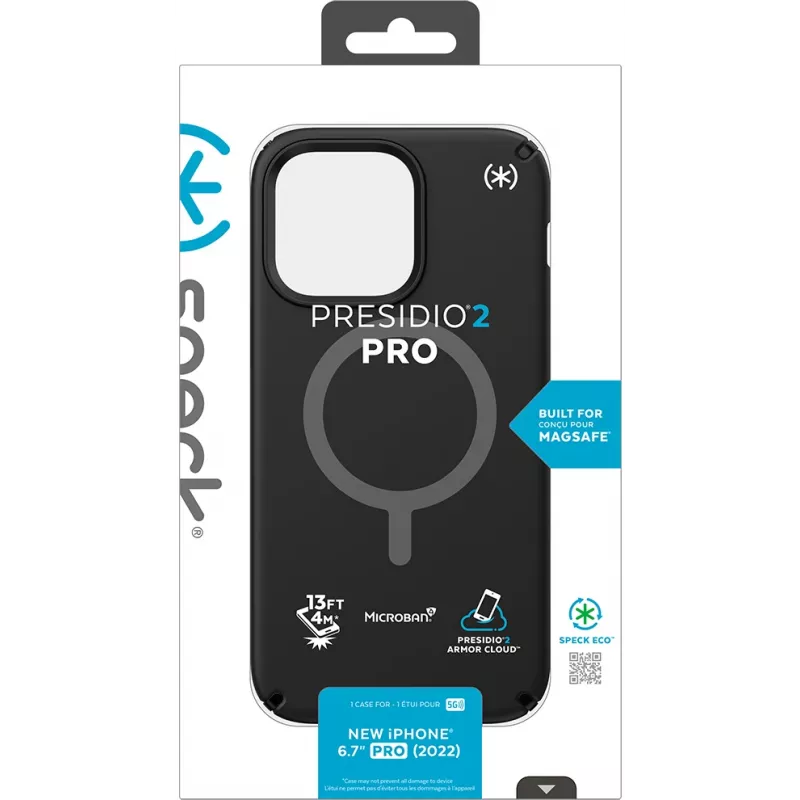 Speck Presidio2 Pro + MS Apple iPhone 14 Pro Max musta – Microban-kotelo