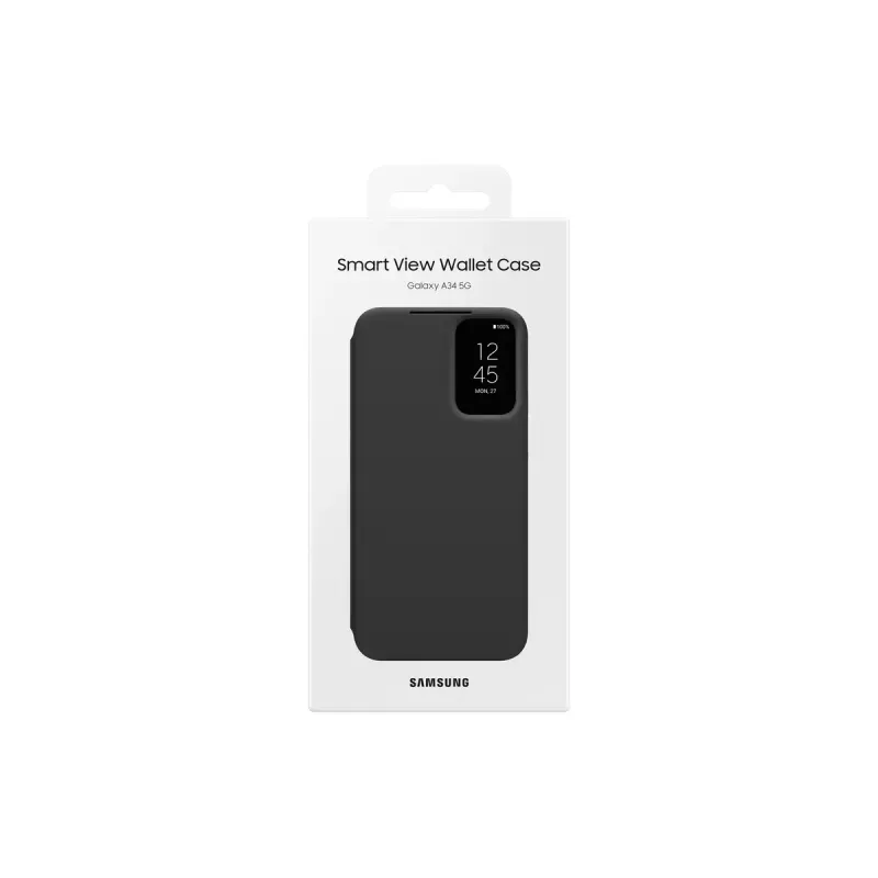 Samsung EF-ZA346CBEGWW Smart View Wallet Case läppäkotelo Galaxy A34 5G:lle, musta