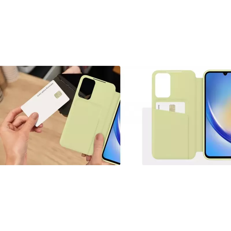 Samsung EF-ZA346CBEGWW Smart View Wallet Case läppäkotelo Galaxy A34 5G:lle, musta