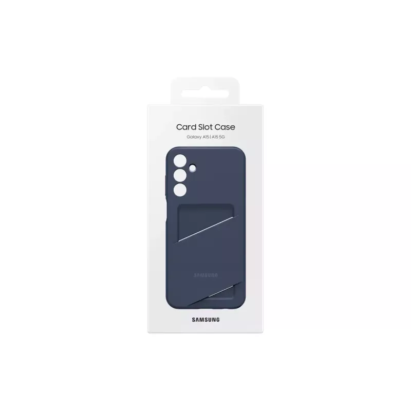 Samsung EF-OA156TBEGWW Card Slot Cover -suojakuori Galaxy A15 / A15 5G:lle, TPU, sininen / musta