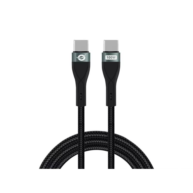 Conceptronic ETTA01B20 USB C-C PD 3.0 100W pikalaturikaapeli 2M, 20V 5A, 480Mbps, E-Mark