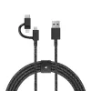USB-kaapeli Native Union BELT-ULC-CS-BLK-NP 2 m USB-A – USB-C/Micro-USB-A/Lightning musta