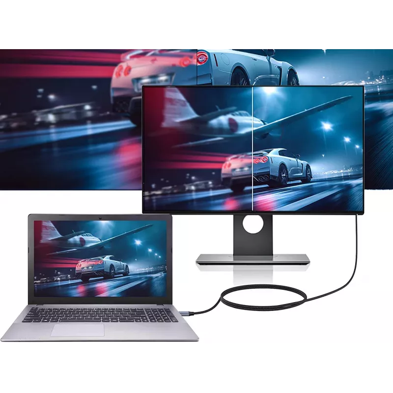 Conceptronic USB-C–HDMI-kaapeli, uros-uros, 4K 60Hz, 2 m, USB Type-C, HDMI, uros, uros, suora