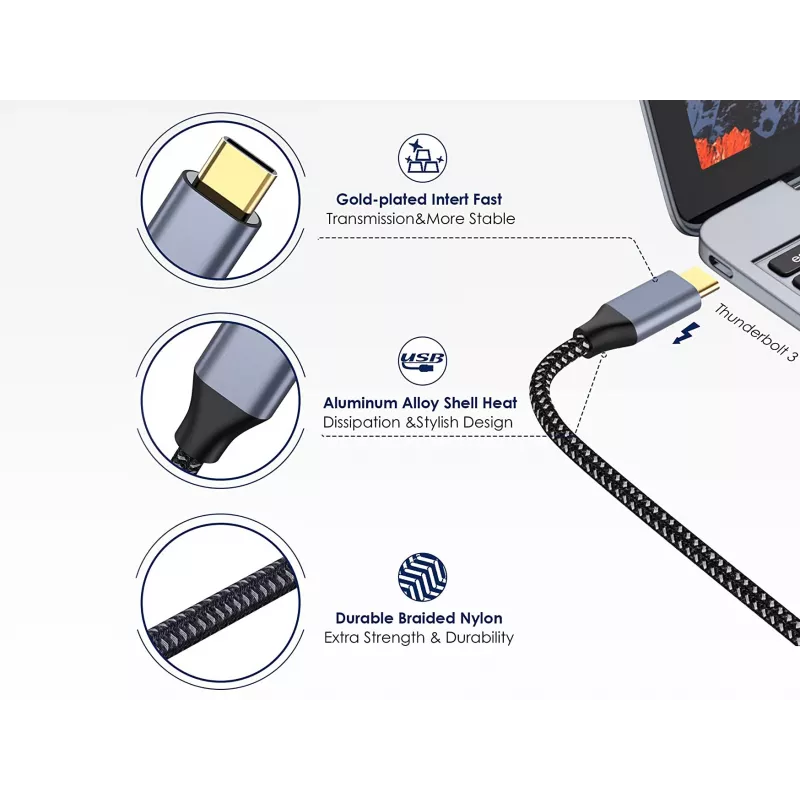 Conceptronic USB-C–HDMI-kaapeli, uros-uros, 4K 60Hz, 2 m, USB Type-C, HDMI, uros, uros, suora