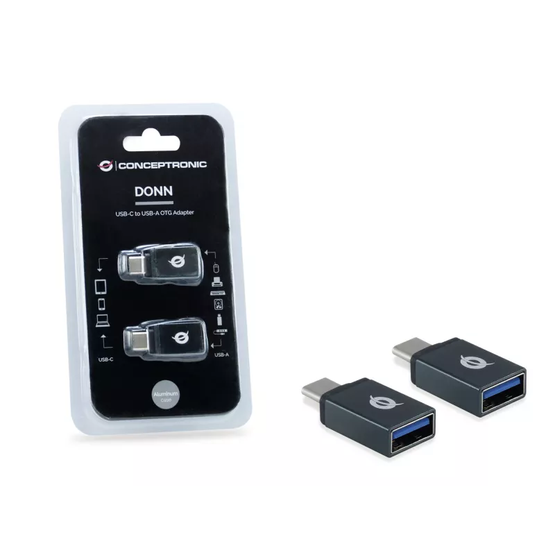 USB-C–USB-A-OTG-sovitin 2 kpl:n pakkaus Conceptronic DONN03G