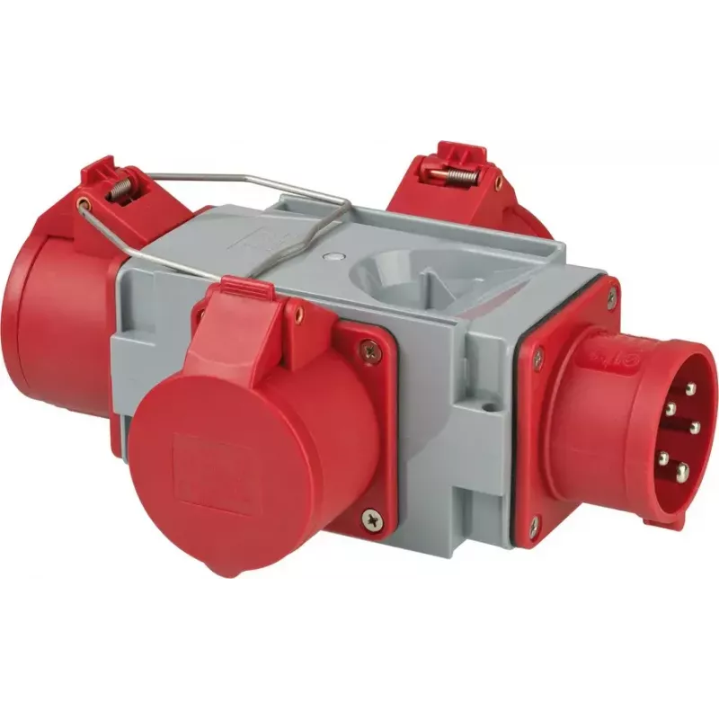 Verkkopistokesovitin Brennenstuhl 1081640 400V 16A harmaa punainen