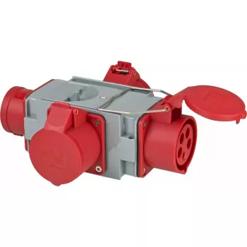 Verkkopistokesovitin Brennenstuhl 1081640 400V 16A harmaa punainen