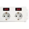 Hama 00137239 Socket Line 6-paikkainen jatkojohto, yksittäin kytkettävät pistorasiat, valkoinen