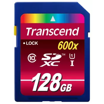Flash-muisti Transcend 128 GB SDXC UHS-I 600x TS128GSDXC10U1